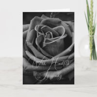Sympathiekarte Schwarz/Weiß Rose