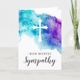 Sympathische Karten mit Kreuz- und lila Aquarellfa