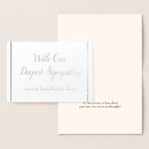 Sympathische Silver Foil Sympathy Card
