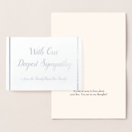Sympathische Silver Foil Sympathy Card Folienkarte