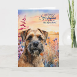 Sympathy Border Terrier Dog Wildflower Meadow Karte