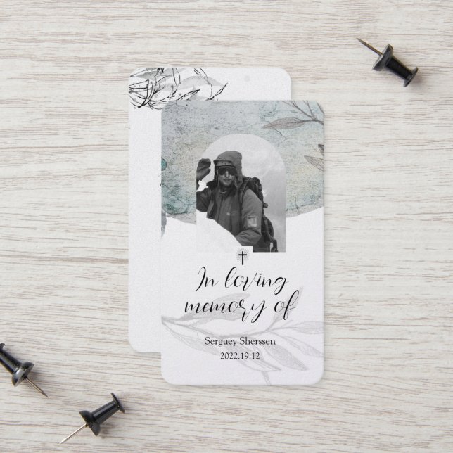 Sympathy Card Telefonnummerkarte (Vorderseite/Rückseite Beispiel)