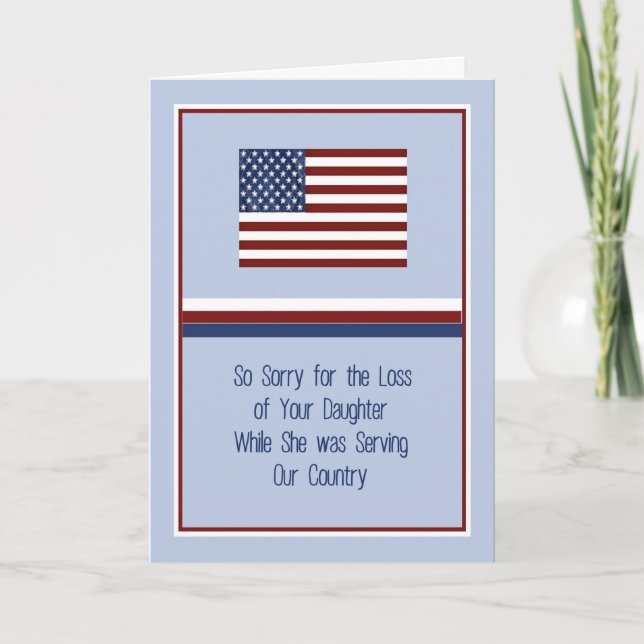 Sympathy Card Verlust der Tochter in Service USA Karte (Vorderseite)