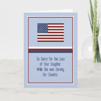 Sympathy Card Verlust der Tochter in Service USA