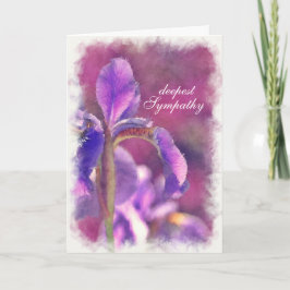 Sympathy Card Wasserfarbe Lila Iris nachdenklich Karte