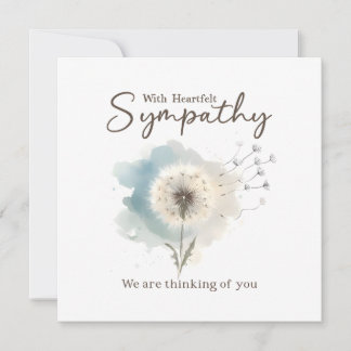 Sympathy Card Watercolor Dandelion