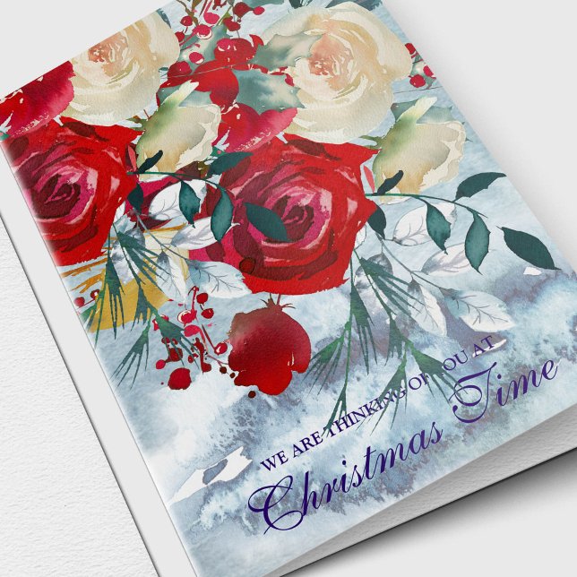 Sympathy Cards Weihnachten | Christmas Bouquet (Winter Floral Bouquet Remembrance Memorial Sympathy Thinking of You Christmas Card)