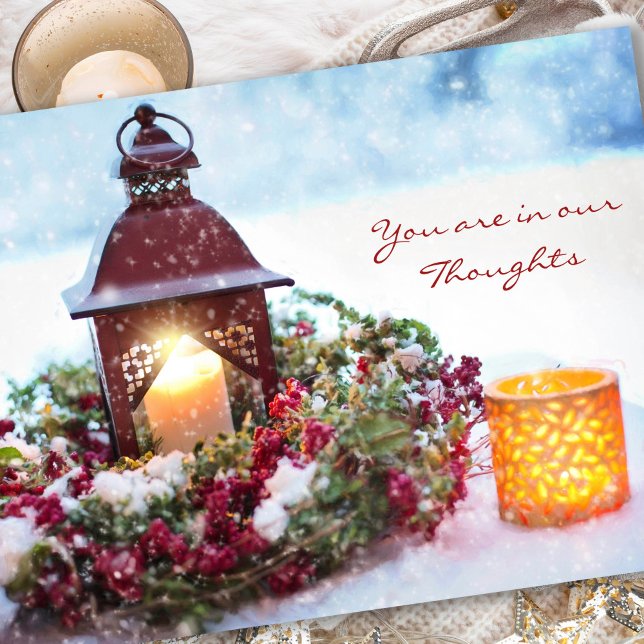 Sympathy Cards Weihnachten | Kerzen und Kranz (You Are In Our Thoughts Sympathy Remembrance Card)