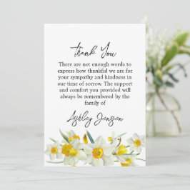 Sympathy Daffodil Funeral Thank You Card Dankeskarte