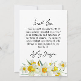 Sympathy Daffodil Photo Funeral Thank You Card Dankeskarte