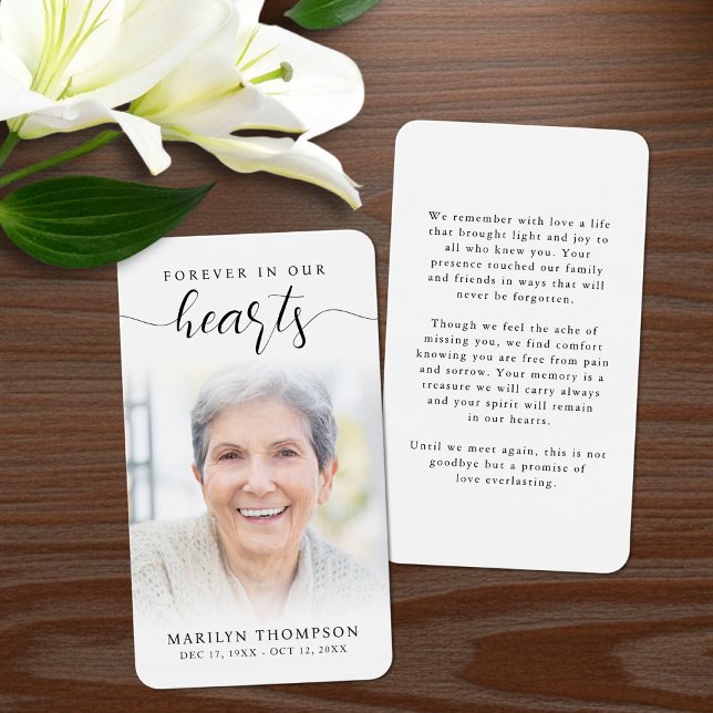 Sympathy Forever In Our Hearts Photo Prayer Card (Von Creator hochgeladen)