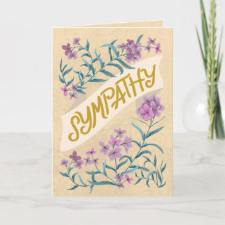 Sympathy Peach Soft Pastel Floral Banner Card Karte