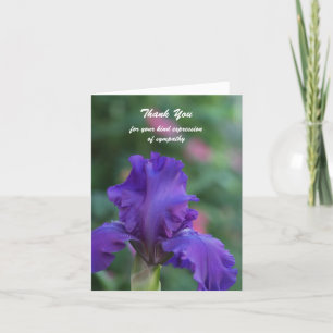 Sympathy Thank You Note Card -- Iris Dankeskarte