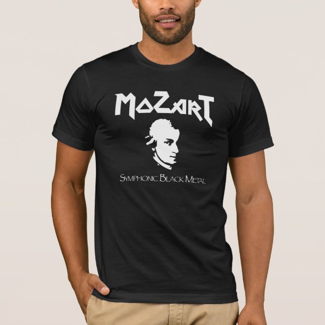 Symphonic schwarzer MetallT - Shirt Mozart (Vorderseite)