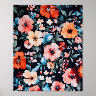Symphonie am Mitternachtsgarten Print Bold Flora Poster
