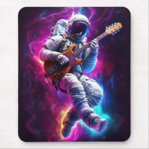 Symphonie der Leere   Neon Cyberpunk Astronaut Mousepad