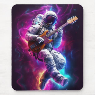 Symphonie der Leere   Neon Cyberpunk Astronaut Mousepad