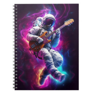Symphonie der Leere Neon Cyberpunk Astronaut Notizblock