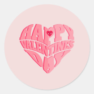 Symphonie der Liebe: Valentinstag Runder Aufkleber