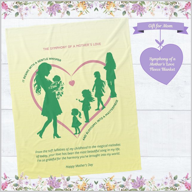 Symphonie einer Mutter Liebe Fleece Blanket (Symphony of a Mother's Love Fleece Blanket - Mother's Day Gift)