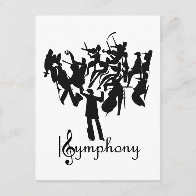 SYMPHONY-Orchester in einem stilisierten Design Postkarte (Vorderseite)