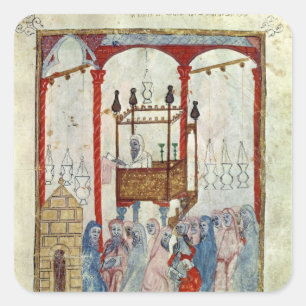 Synagoge, c.1350, Nordspanien Quadratischer Aufkleber