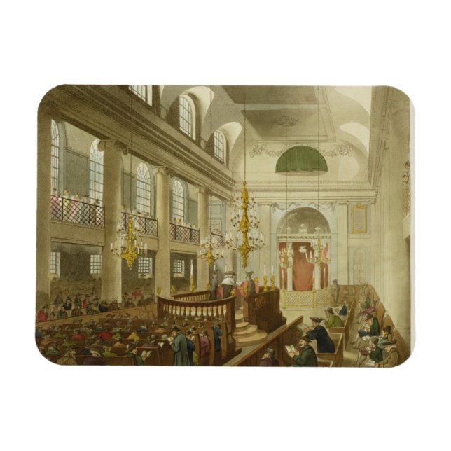 Synagoge, Dukes Place, Houndsditch, aus Ackerman Magnet (Horizontal)