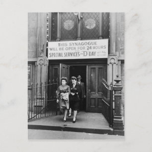 Synagoge Gebet Dienst am D-Tag 6. Juni 1944 Postkarte