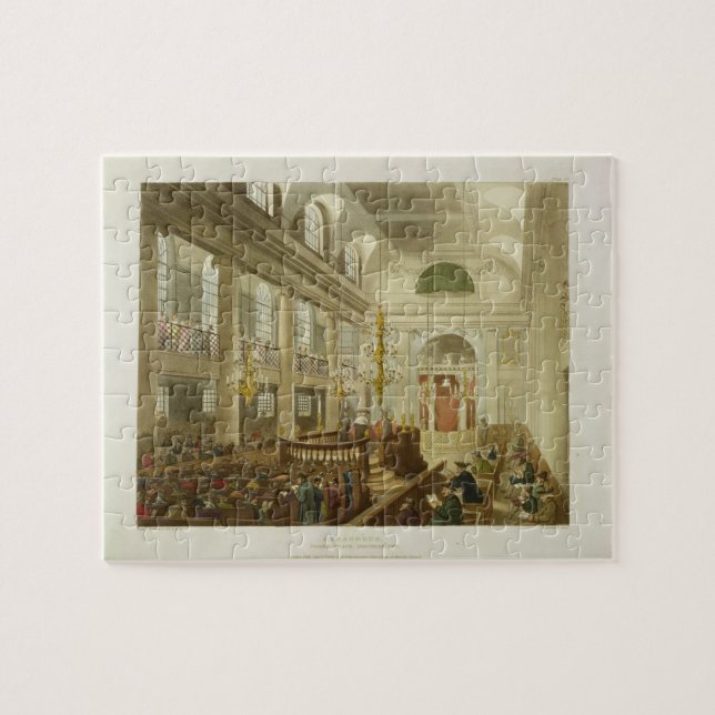 Synagoge, Herzöge Place, Houndsditch, von Ackerman Puzzle (Horizontal)