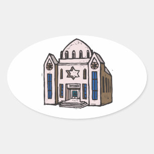 Synagoge Ovaler Aufkleber