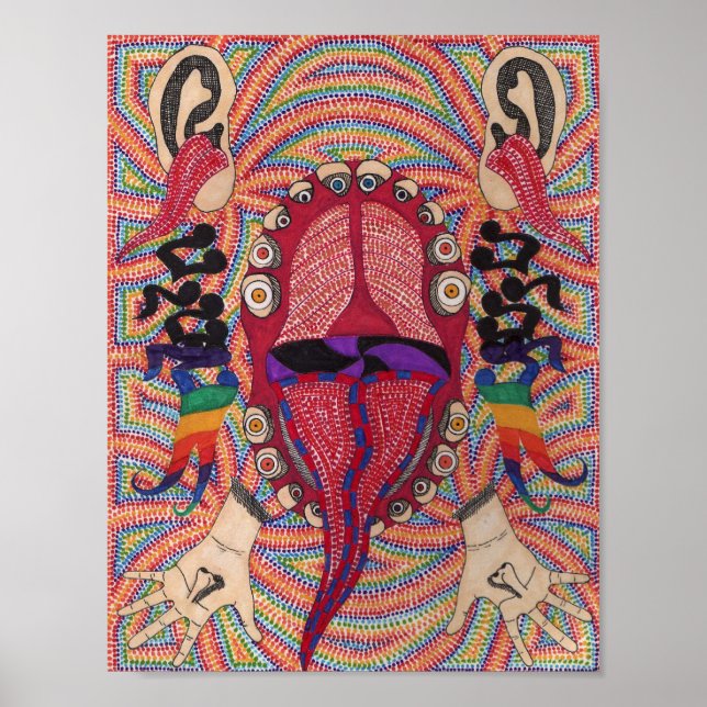 Synästhetischer Pointililismus Poster (Vorne)