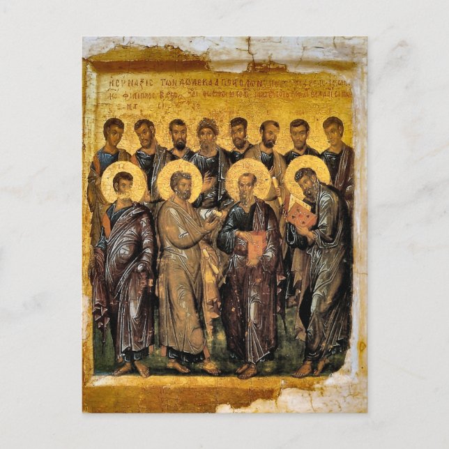Synaxis of the Zwölf Apostles Byzantine Icon Postkarte (Vorderseite)