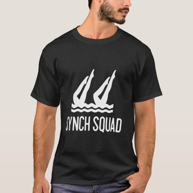 Synch Squad Cooles Teamdesign für Synchronschwimme T-Shirt (Vorderseite)