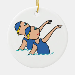 Synchro-Schwimmen Keramik Ornament