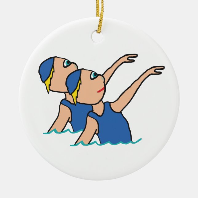 Synchro-Schwimmen Keramik Ornament (Vorne)