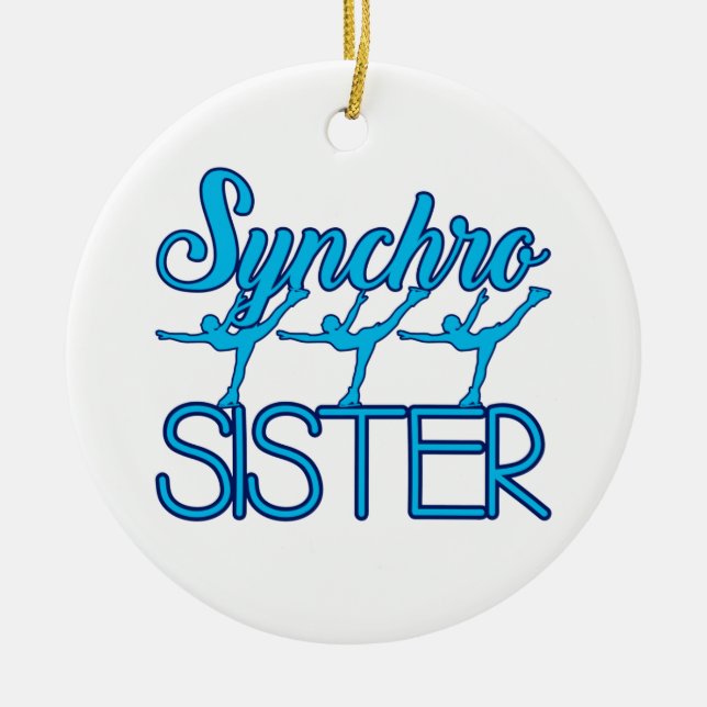 Synchro Sister Synchronized Skaten Ice Skater Keramik Ornament (Vorne)