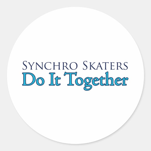 Synchro-Skater tun es zusammen Runder Aufkleber (Vorderseite)