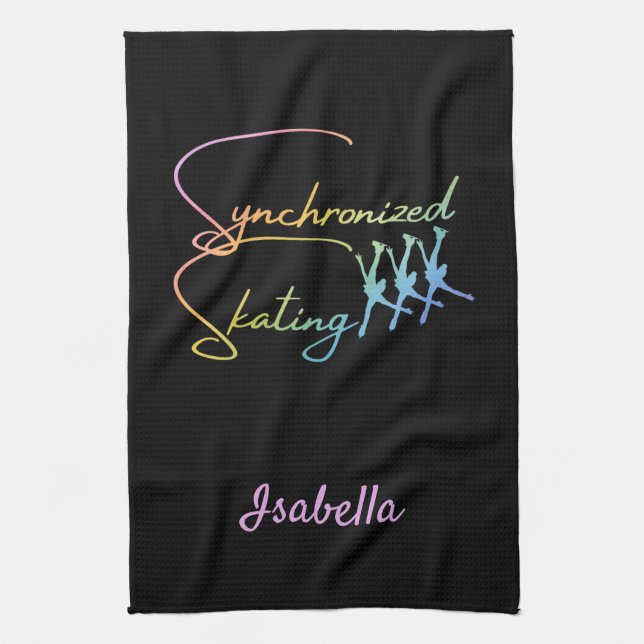 Synchronisation von Skaten-Handtuchkalligrafie Geschirrtuch (Vertikal)