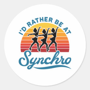Synchronisierte Skaten Ich wäre eher bei Synchro Runder Aufkleber
