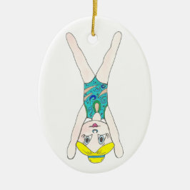 Synchronschwimmen Blue Synchro Schwimmer Girl Keramik Ornament