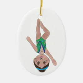 Synchronschwimmen Grüne Synchro Schwimmerin Mädche Keramik Ornament