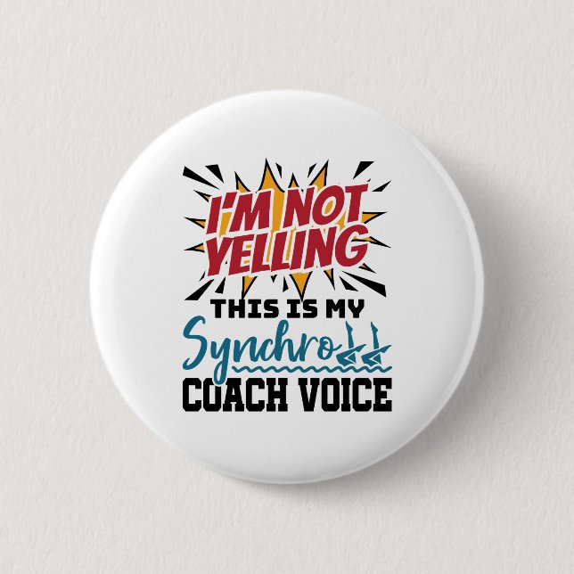 Synchronschwimmen Synchro Coach Stimme Button (Vorderseite)