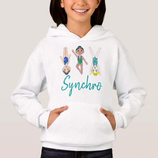 Synchronschwimmende Girls Swim Team Synchro Hoodie (Vorderseite)