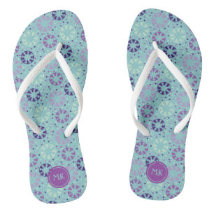 Synchronschwimmer Schwimmen Gemustertes Monogramm Flip Flops