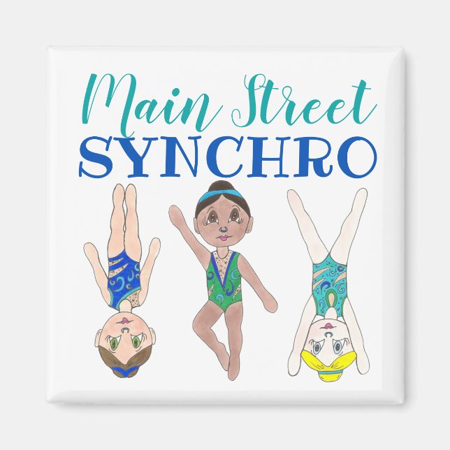 Synchronschwimmermädchen Synchro Schwimmsport Magnet (Vorne)