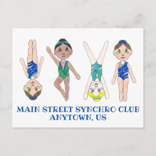 Synchronschwimmermädchen Synchro Schwimmsport Postkarte