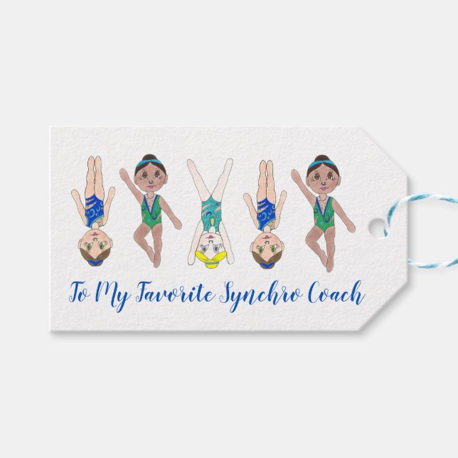 Synchronschwimmteam Synchro Schwimmer Trainer Geschenkanhänger (Vorderseite (Horizontal))