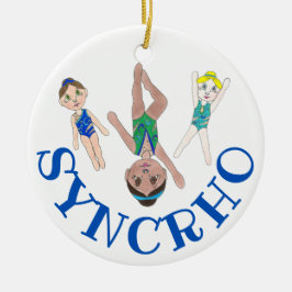 Synchronschwimmteam Synchro Schwimmermädchen Keramik Ornament