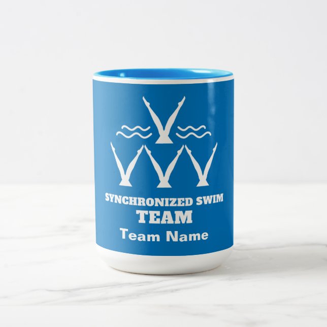 Synchronschwimmteam Zweifarbige Tasse (Mittel)
