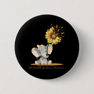 Syndrom Bewusstsein Niedlich Elephant Sonnenblume Button